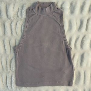 Aritzia Gray Sleeveless Crop Top
